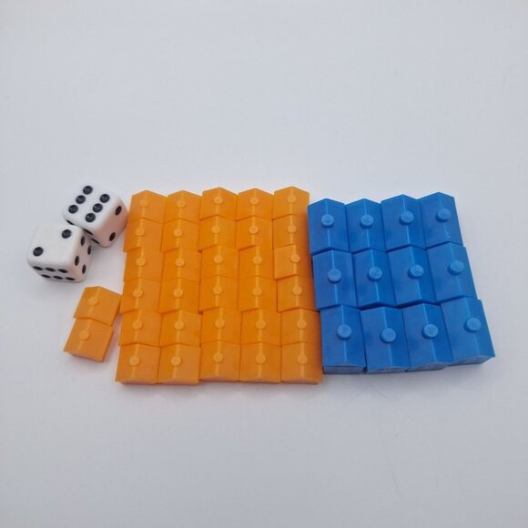 Monopoly Houses Hotels Dice Replacement Pieces Blue Orange Fox Family Guy Game - Picture 6 of 6